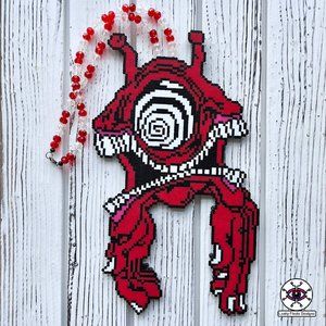 Red Cyclops Perler Necklace